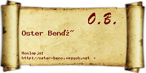 Oster Benő névjegykártya